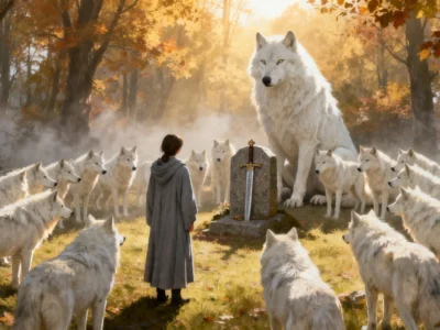 Una omega encontró a 20 lobos blancos rodeando la lápida de su padre; uno de ellos era el Rey Alfa, que venía a saldar una deuda.