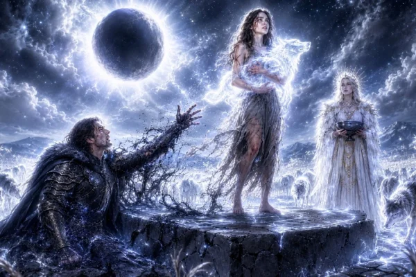 El Rey Alfa sacrificó a la chica sin lobo.<p>.<p>.<p> hasta que la Luna Hambrienta le entregó el suyo.<p>