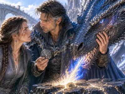 El Rey Dragón sostuvo el sello de su cantera; su fuego de dragón expuso la piedra que la enmarcaba.